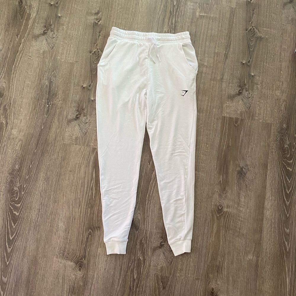 Size small white Gymshark joggers